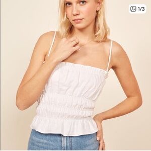 Reformation Gia top linen